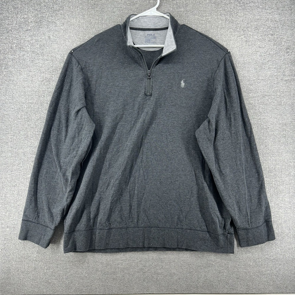 Polo Ralph Lauren Performance 1/4 Zip Pullover Sweater Men Size XXL Gray Casual - Picture 1 of 8